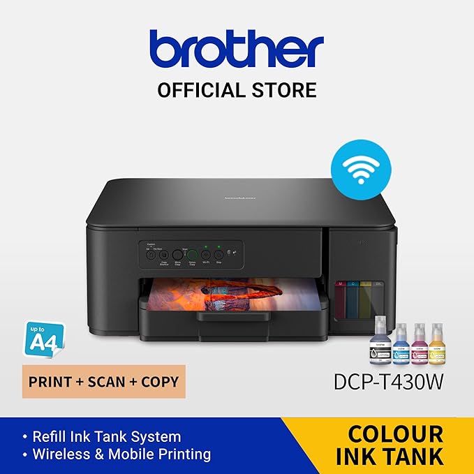 Brother Wireless All in One Ink Tank Printer, DCP-T430W, Wireless & Mobile Print, Ultra Compact Design 2