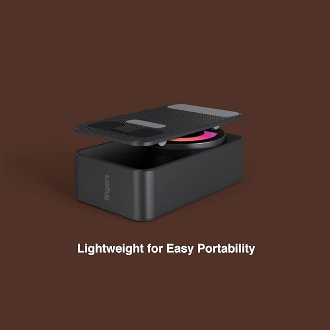 FINGERS Mini MOT (My-Own-TV) Bluetooth & USB Portable Speaker-Cum-Mobile Stand with 360° Rotation (Dazzling RGB Lights, 6-Hour Playback, Built-in Mic) - Rich Black 3