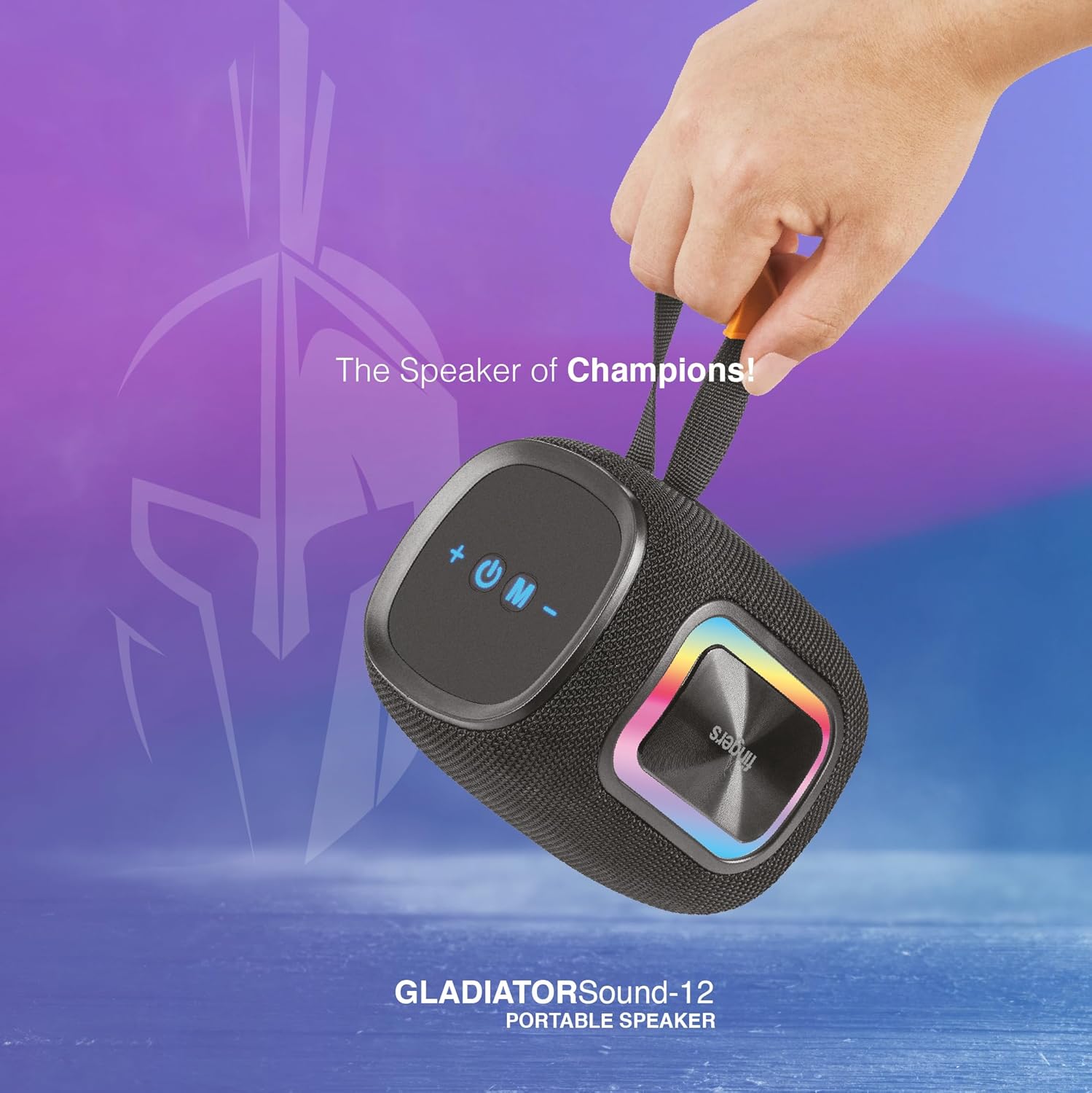 FINGERS GladiatorSound-12 Bluetooth Portable Speaker (Powerful 12 W Bass, RGB Lights, 12 Hours Playtime, Bluetooth? | FM Radio | MicroSD | USB(GladiatorSound-12) 2