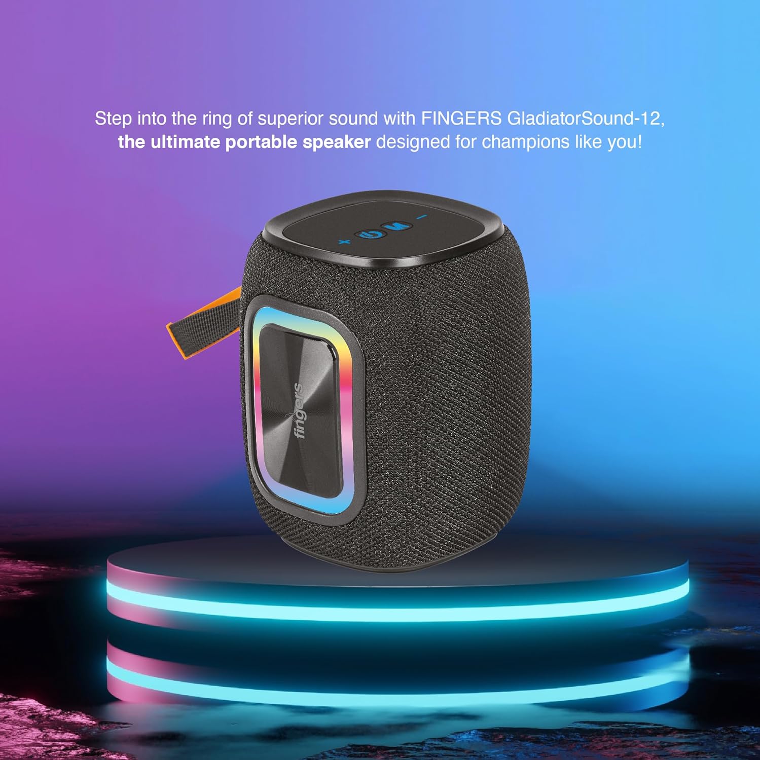 FINGERS GladiatorSound-12 Bluetooth Portable Speaker (Powerful 12 W Bass, RGB Lights, 12 Hours Playtime, Bluetooth? | FM Radio | MicroSD | USB(GladiatorSound-12) 3