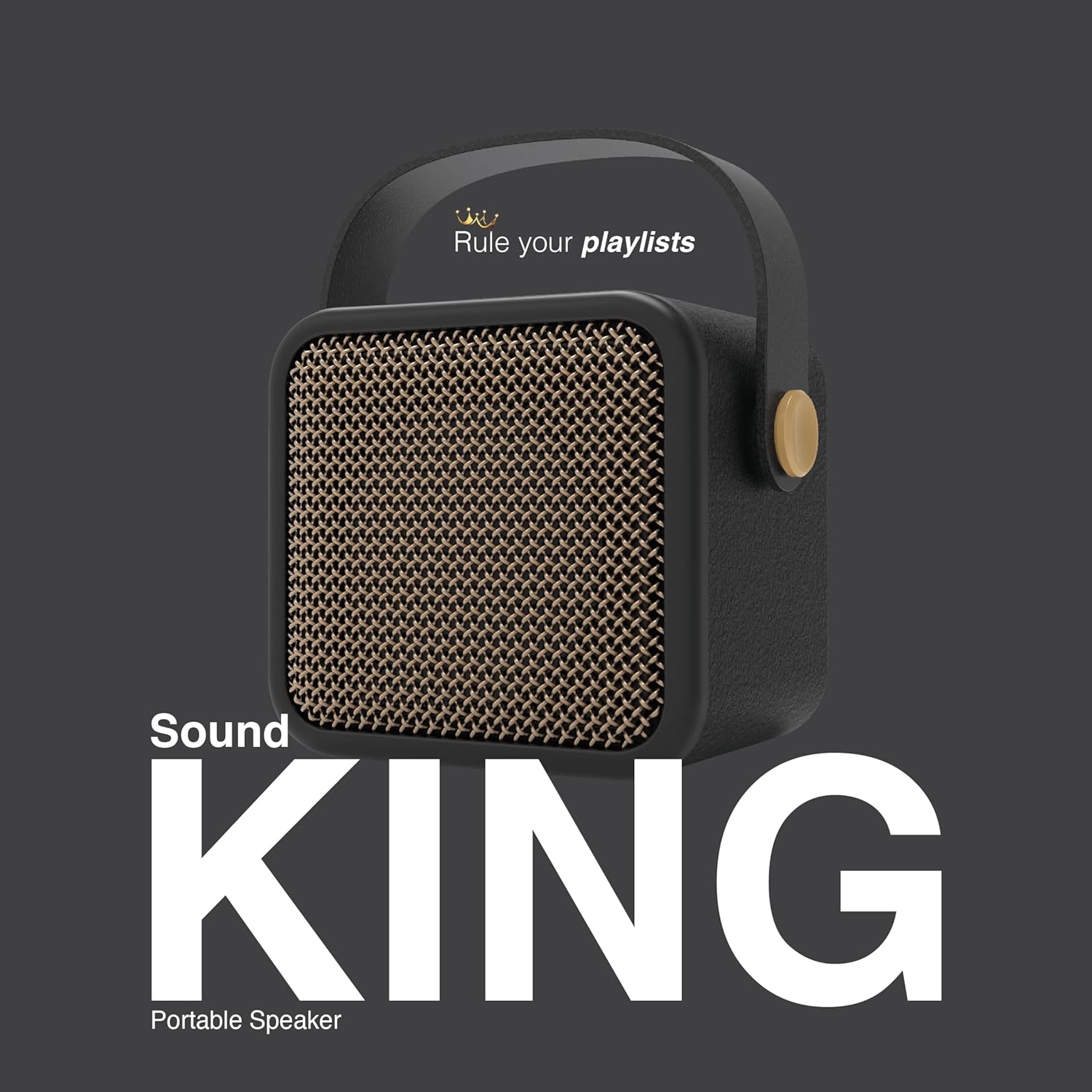 FINGERS SoundKing Portable Speaker with Magnificent Sound & Bold bass (Bluetooth® | FM Radio | MicroSD | USB | AUX, 12-Hour Playtime, Free Carry Strap, Built-in Mic) - Rich Black 2