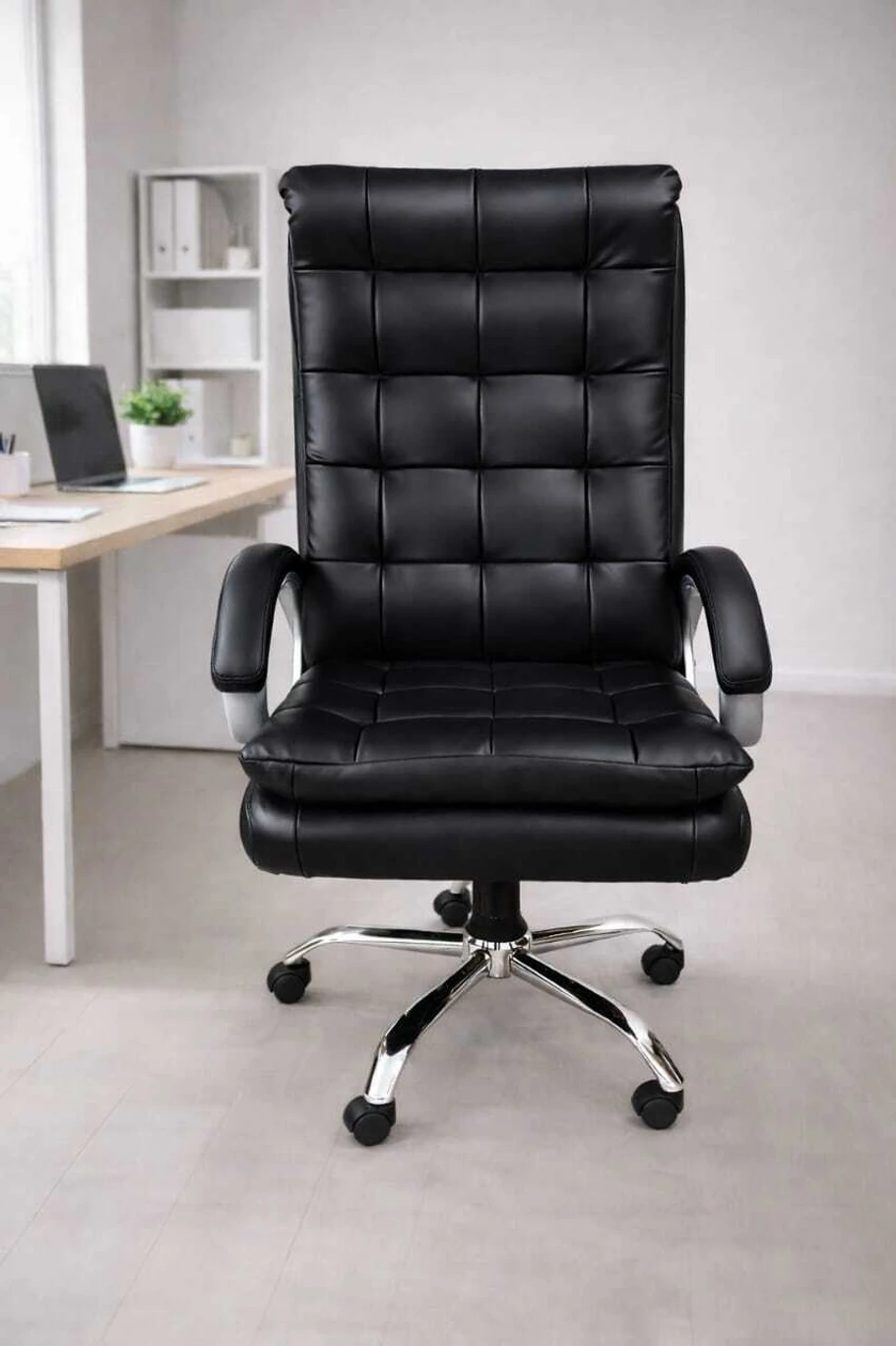 RM HOME Sera Premium Leather Boss office chair Leatherette Office Executive Chair (Black DIY(Do-It-Yourself)) 4