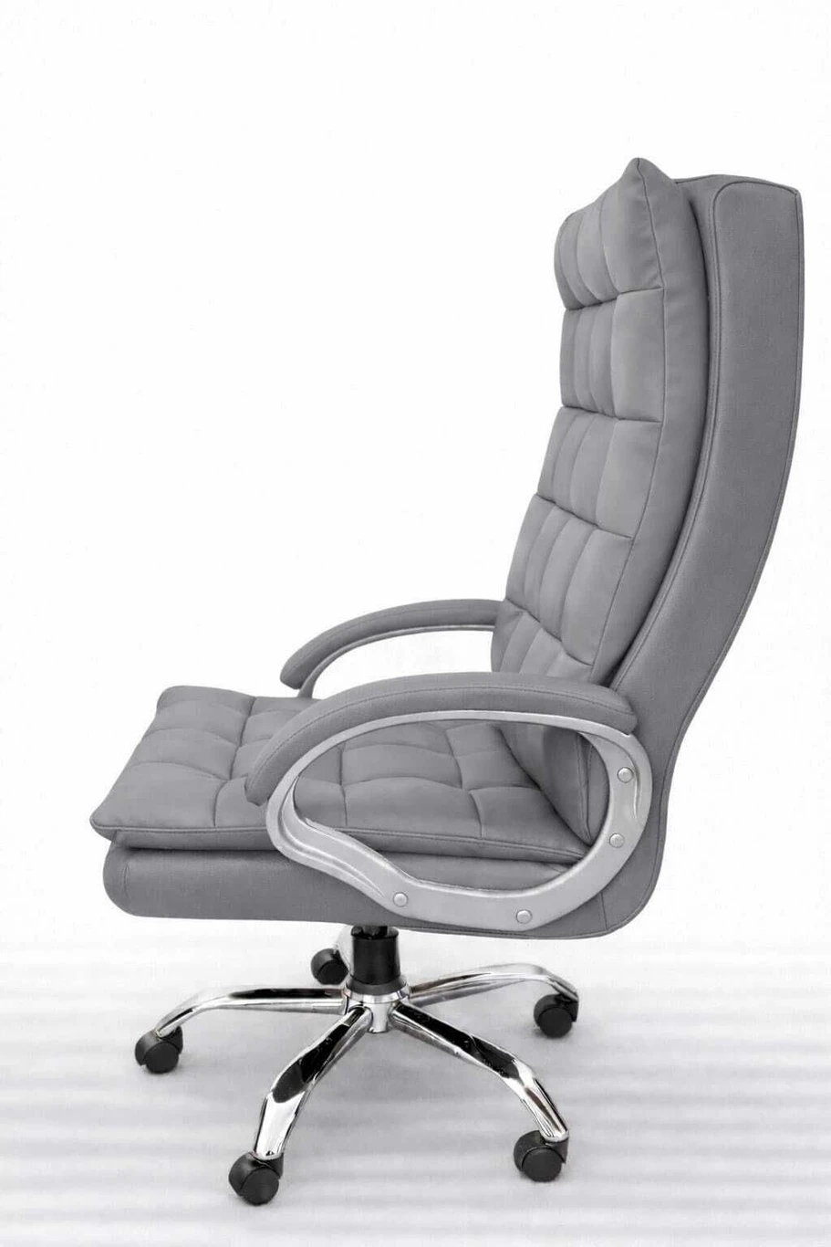 RM HOME RM home Sera Premium Leather Boss office chair Leatherette Office Executive Chair (Grey, DIY(Do-It-Yourself)) 2
