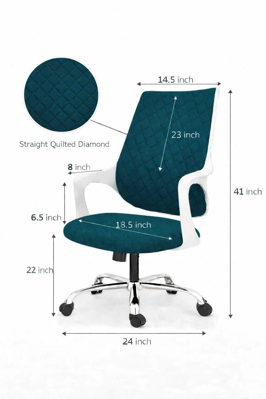 RM HOME Junaya Mid Back Ergonomic Fabric Office Adjustable Arm Chair (Teal, DIY(Do-It-Yourself)) 3