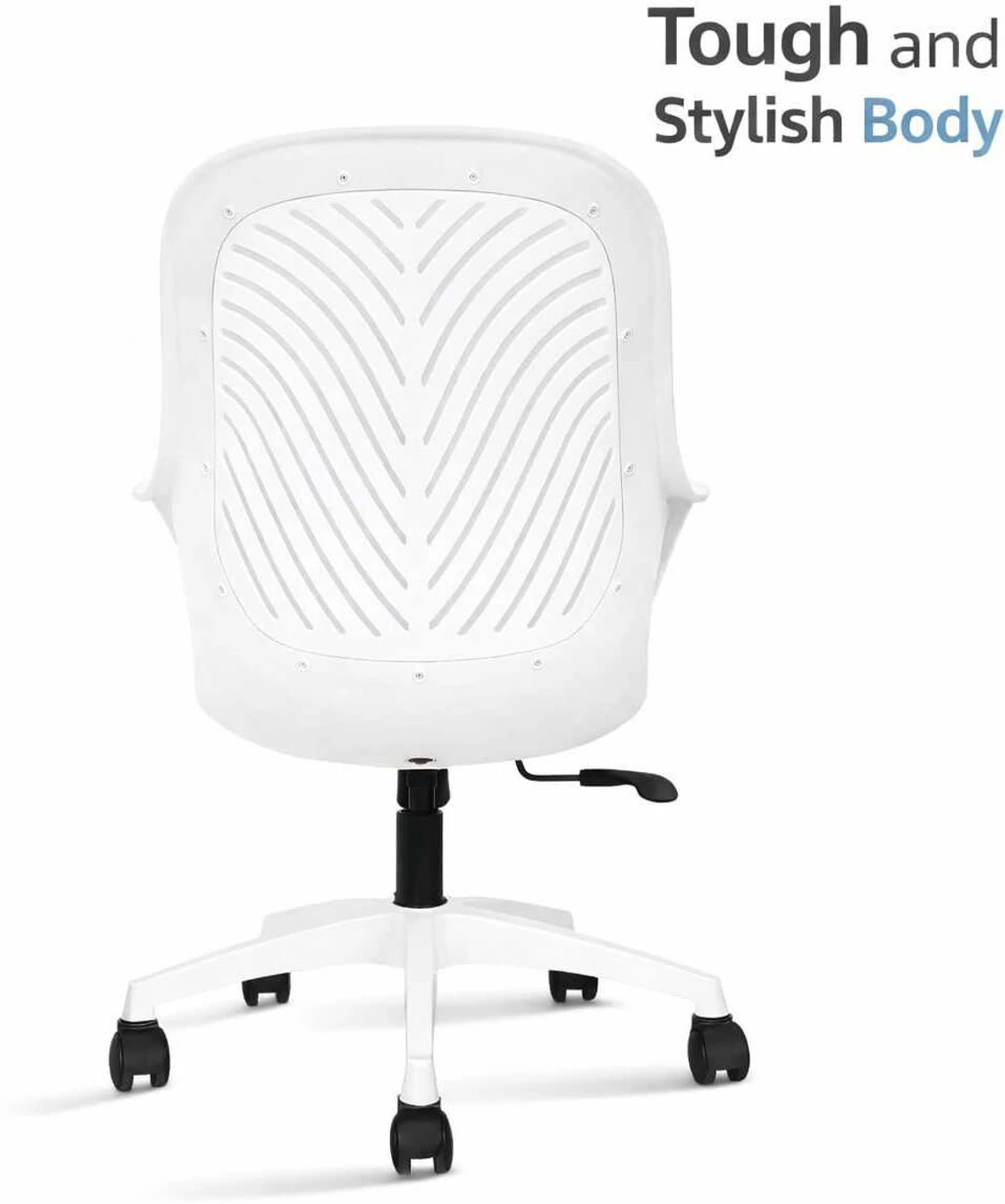RM HOME Sharko Mid Back Ergonomic Fabric Office Adjustable Arm Chair (White, DIY(Do-It-Yourself)) 2