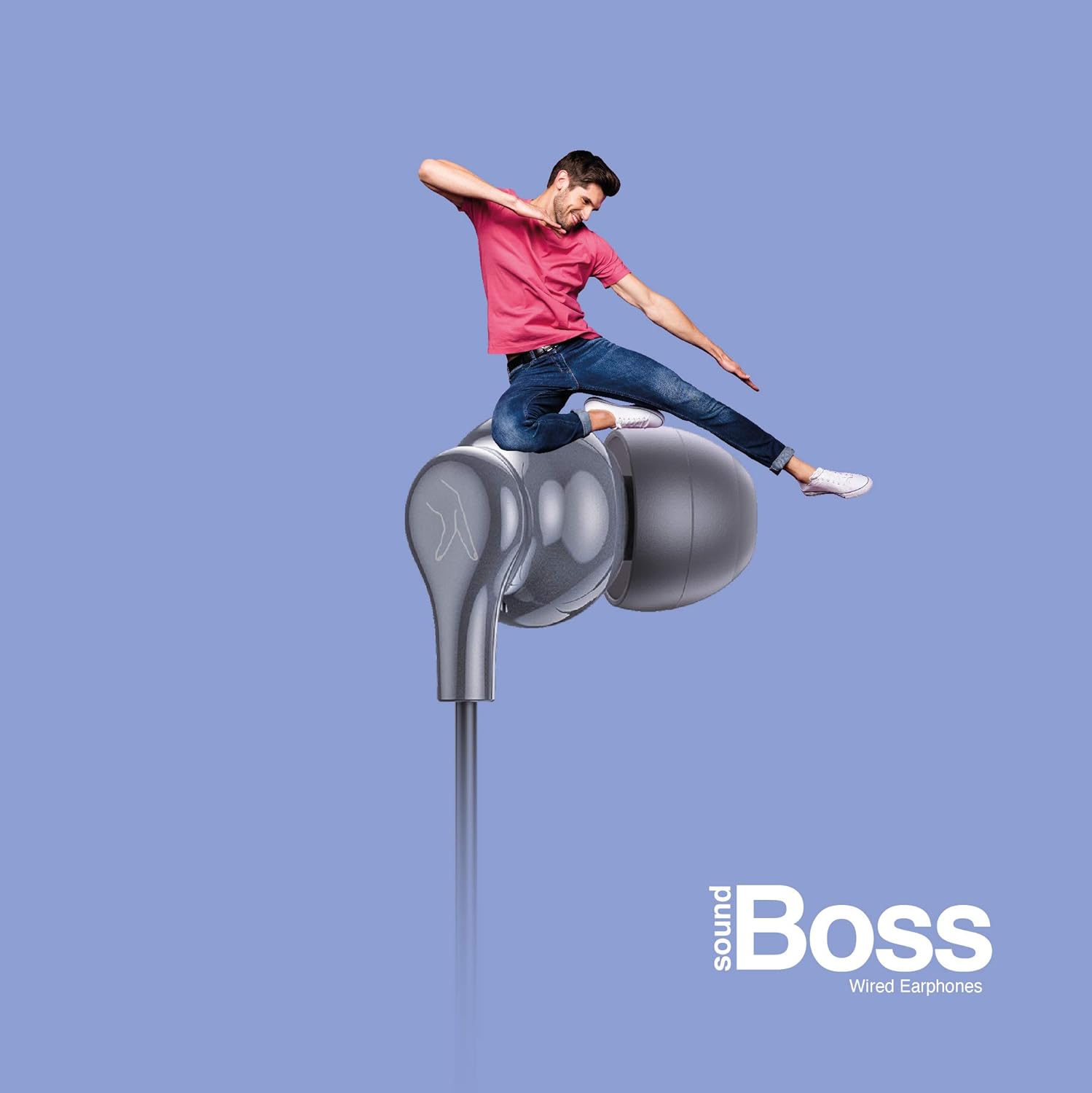 FINGERS SoundBoss Wired Earphones (with in-Built Mic, Sturdy Cable and L-pin Connector)- Dark Silver 3