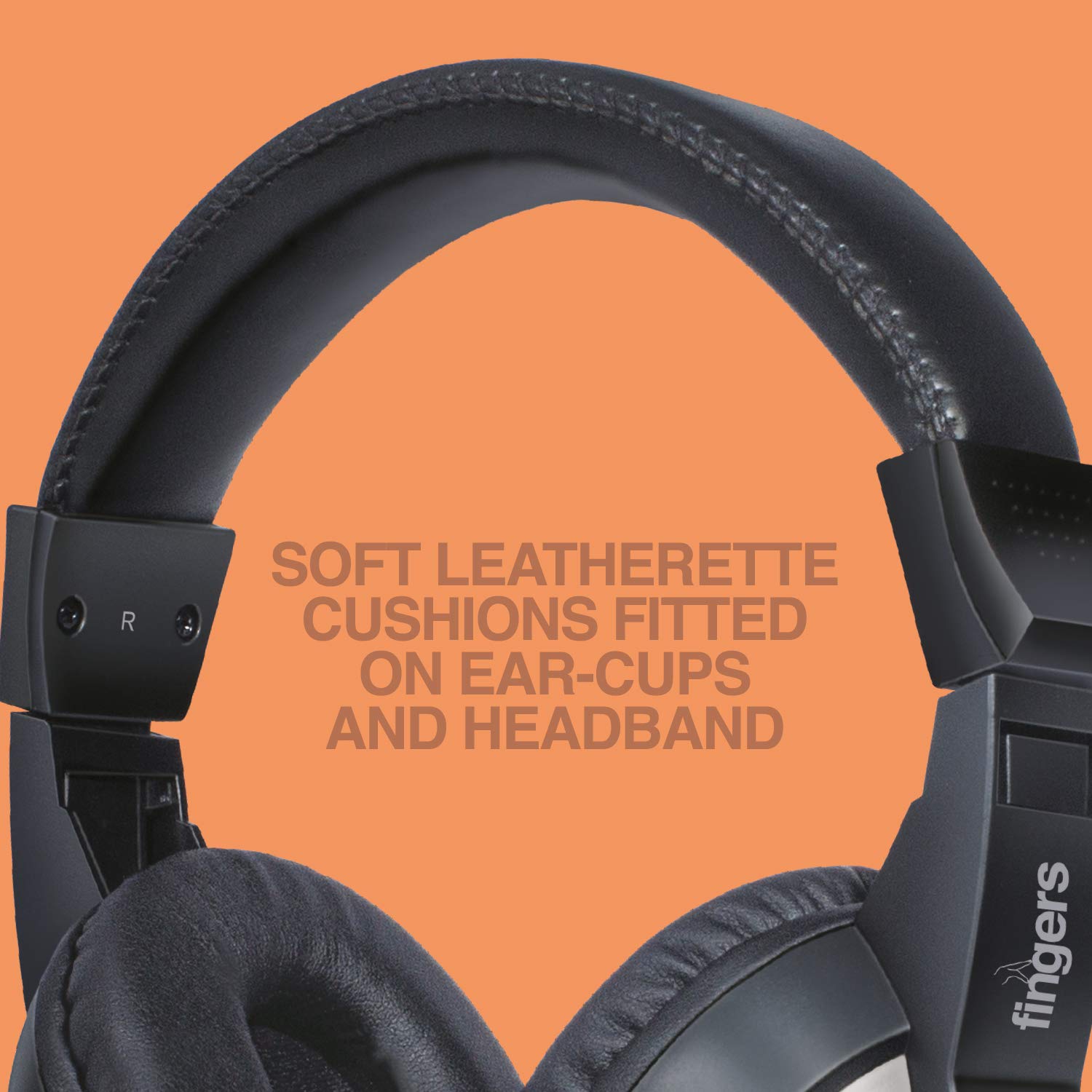FINGERS F10 Wired Headphone On-Ear with Built-in Adjustable Mic (Crystal Clear Sound, 40 mm Powerful Drivers, Dual 3.5 mm Connectors for Laptops/PCs) 5