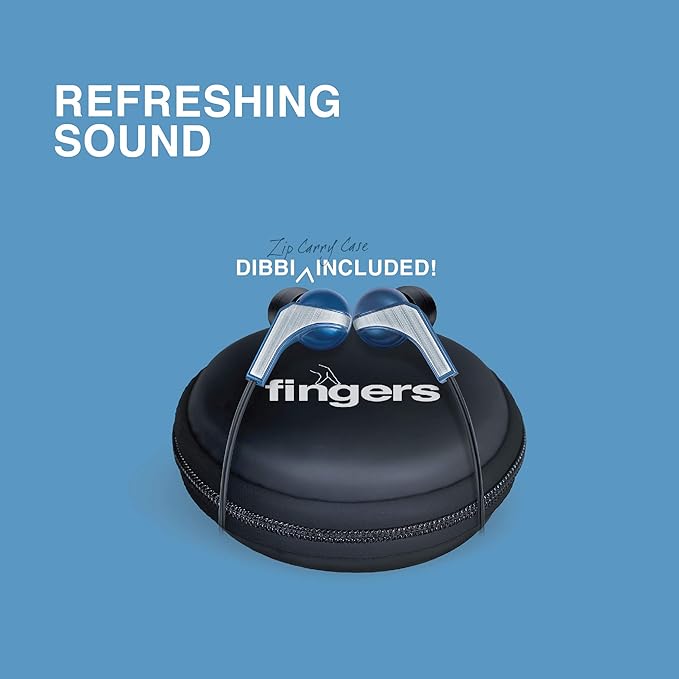 FINGERS SoundBoomerang Wired in-Ear Earphones with Mic (Bundled with Free Zip Carry Case & Golden L-pin Connector) (Imperial Blue + Silver) 2