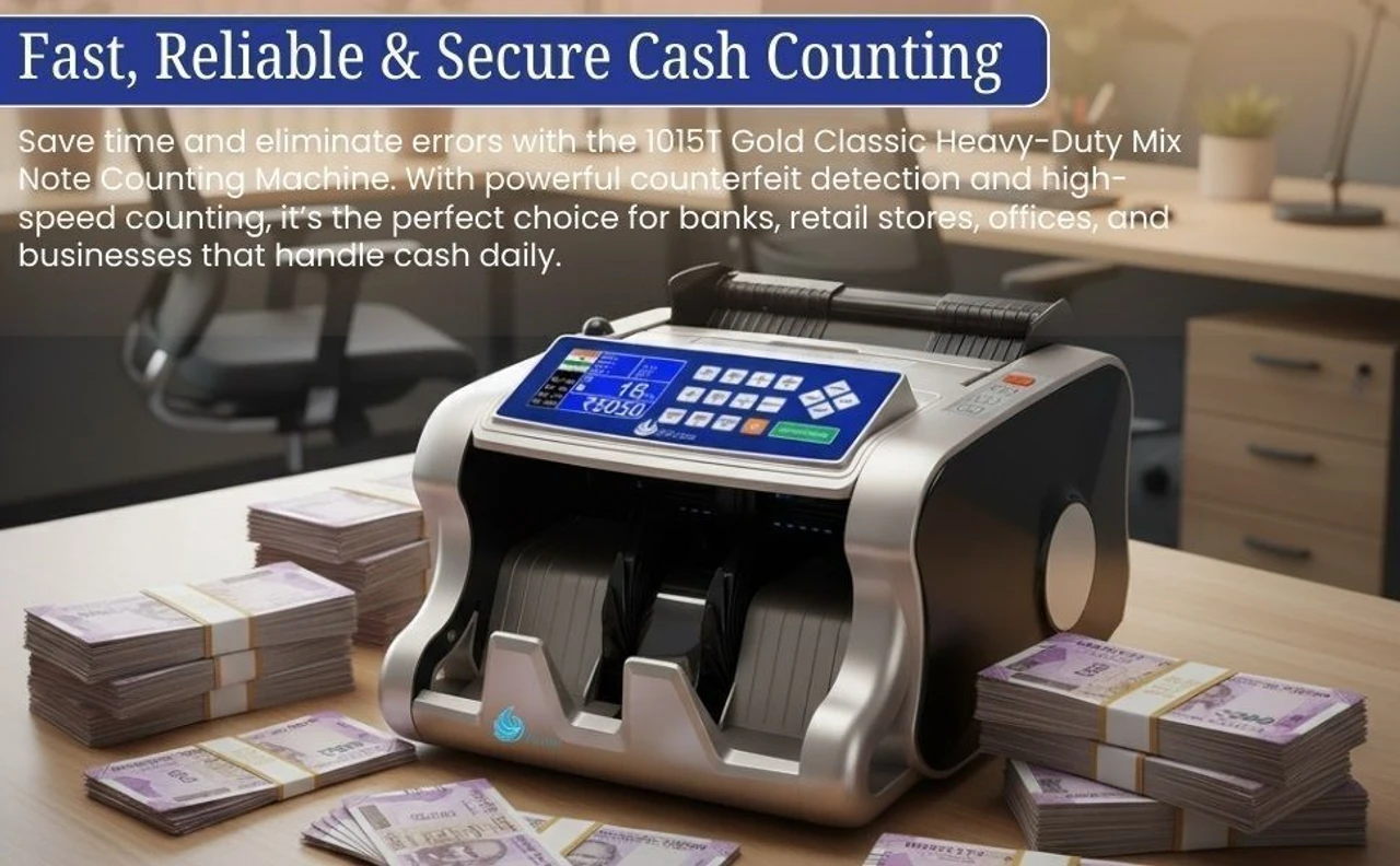 ELCONS 1015T Gold Black Note Counting Machine (Counting Speed - 1000 notes/min) 5