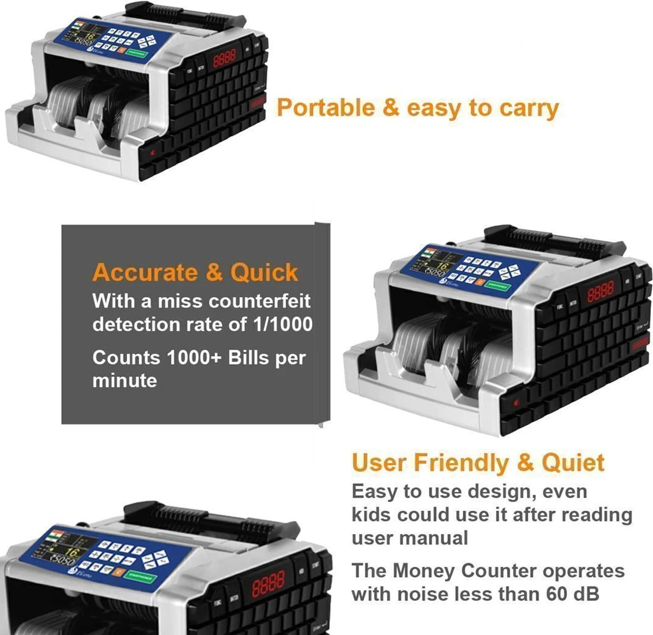 ELCONS MIX VALUE COUNTING MACHINE Note Counting Machine (Counting Speed - 1000 notes/min) 3