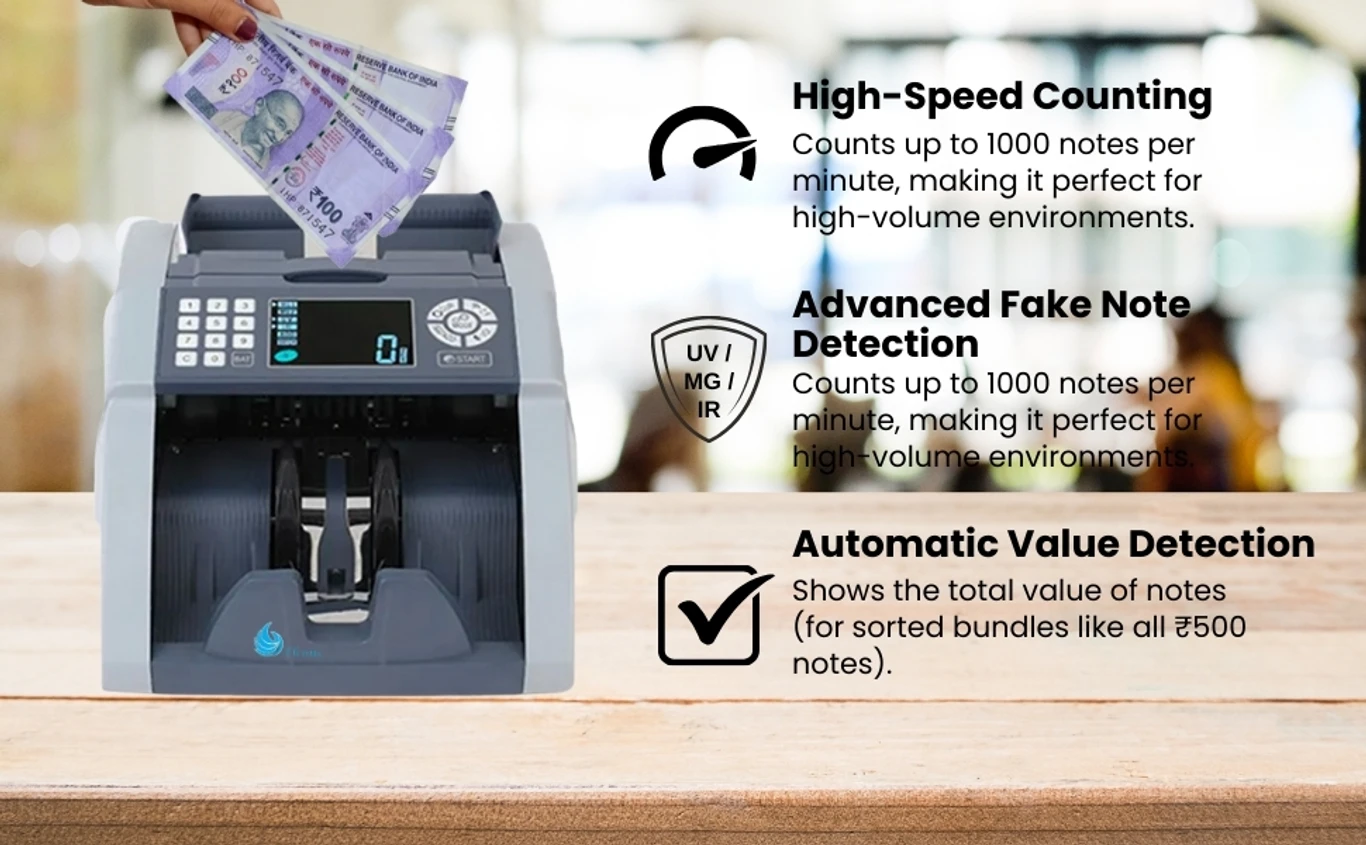 ELCONS Banko 90 GREY Note Counting Machine (Counting Speed - 1000 notes/min) 4