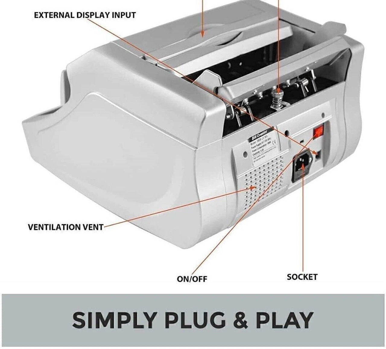 ELCONS LED-WHITE Note Counting Machine (Counting Speed - 1000 notes/min) 3