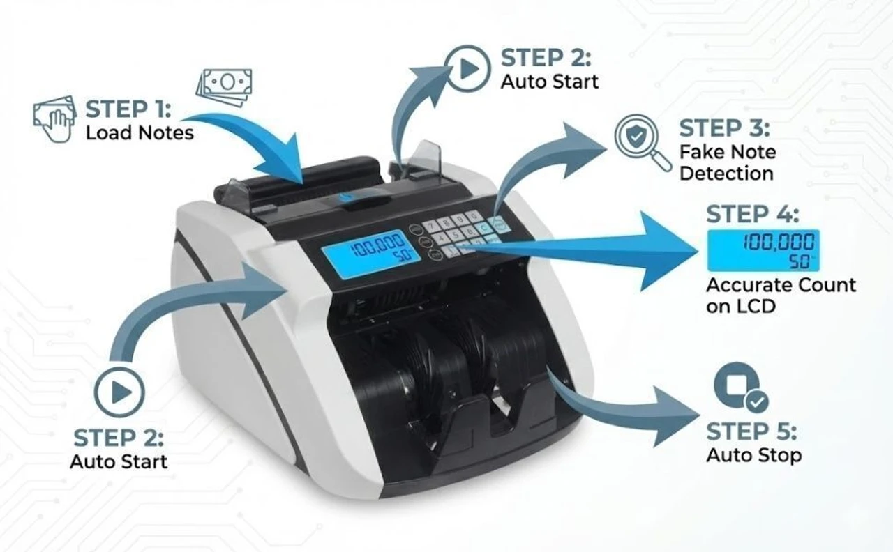 ELCONS LCD NEW MODEL Note Counting Machine (Counting Speed - 1000 notes/min)(lcd manual new) 4