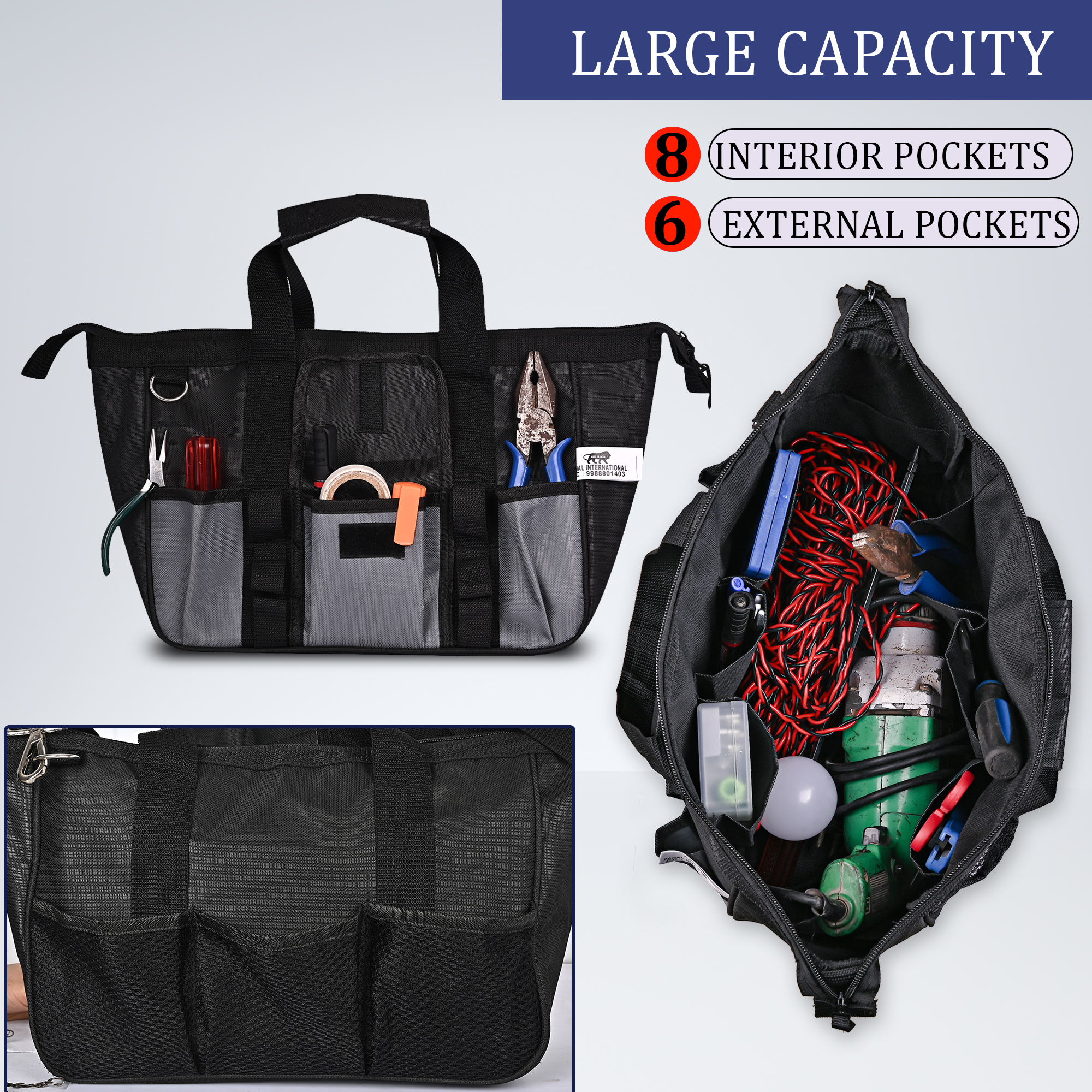 PAHAL 13 Inch Heavy Duty Waterproof Tool Bag 4