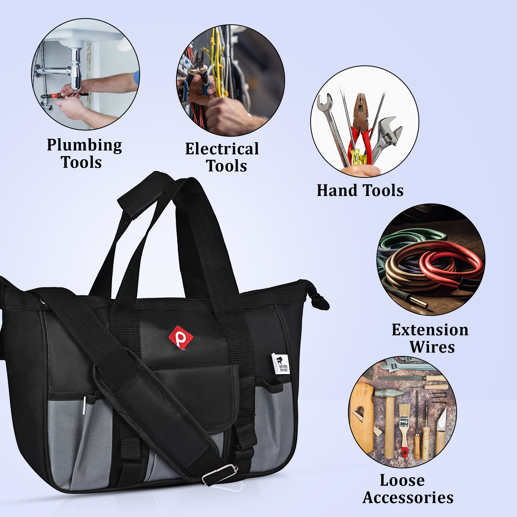 PAHAL 13 Inch Heavy Duty Waterproof Tool Bag 5