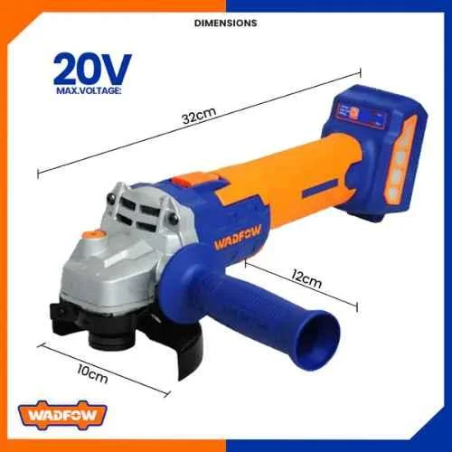 Wadfow 20V 3000 & 9000rpm Brushless Cordless Angle Grinder, WLAPM11 2