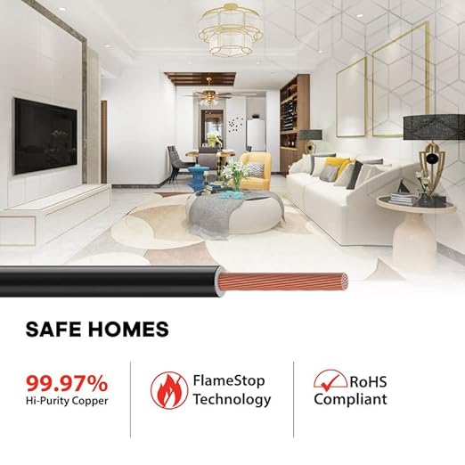 Polycab Etira 1 Sq.mm Flame Retardant (FR) House Wire 90 Meter ,Red  3