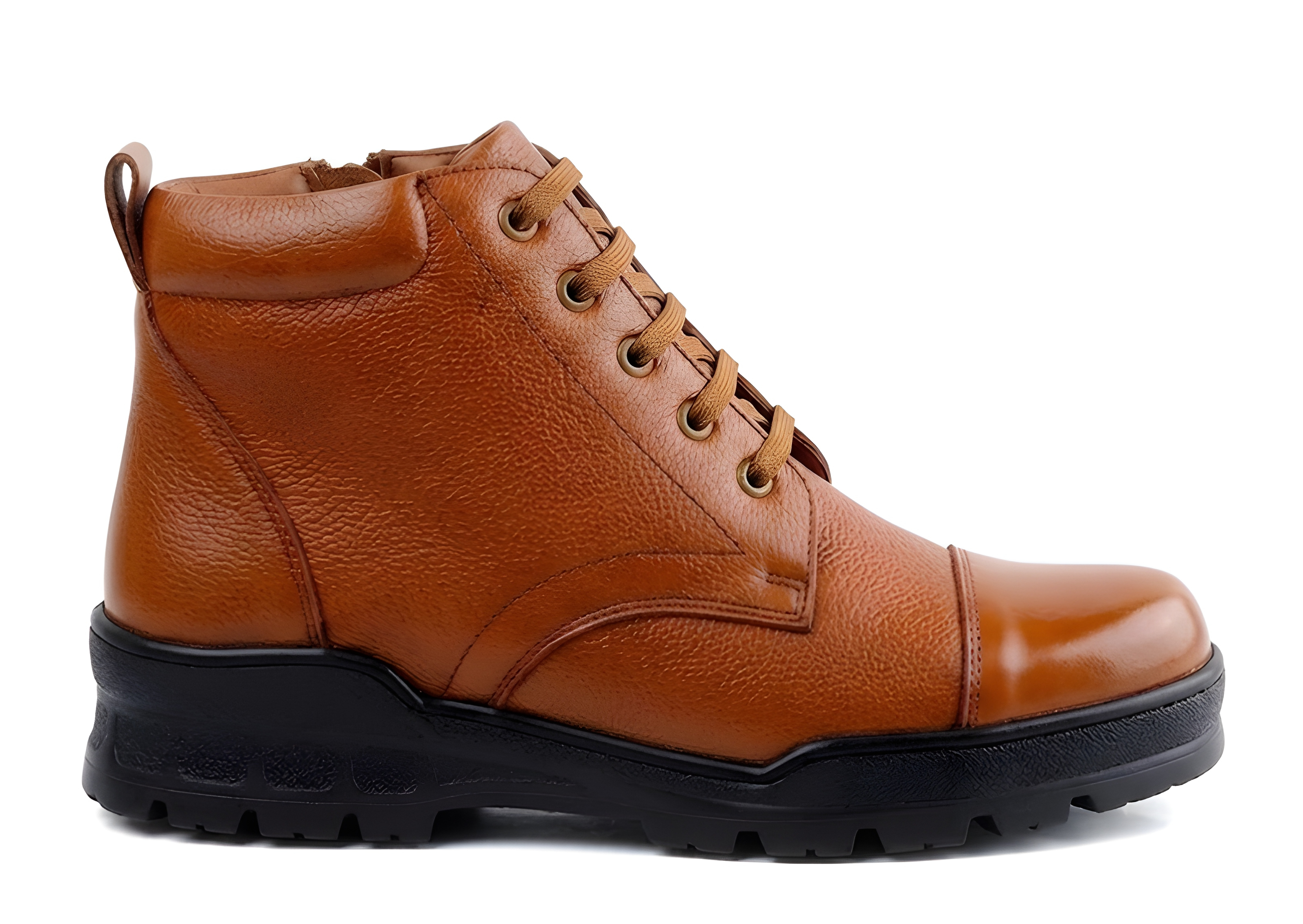 Latest Premium Genuine Mild Leather Police Boots for Men, Heavy Duty Tactical Safety Work Boots, Anti-Slip Durable Industrial & Security Shoes For Men 3
