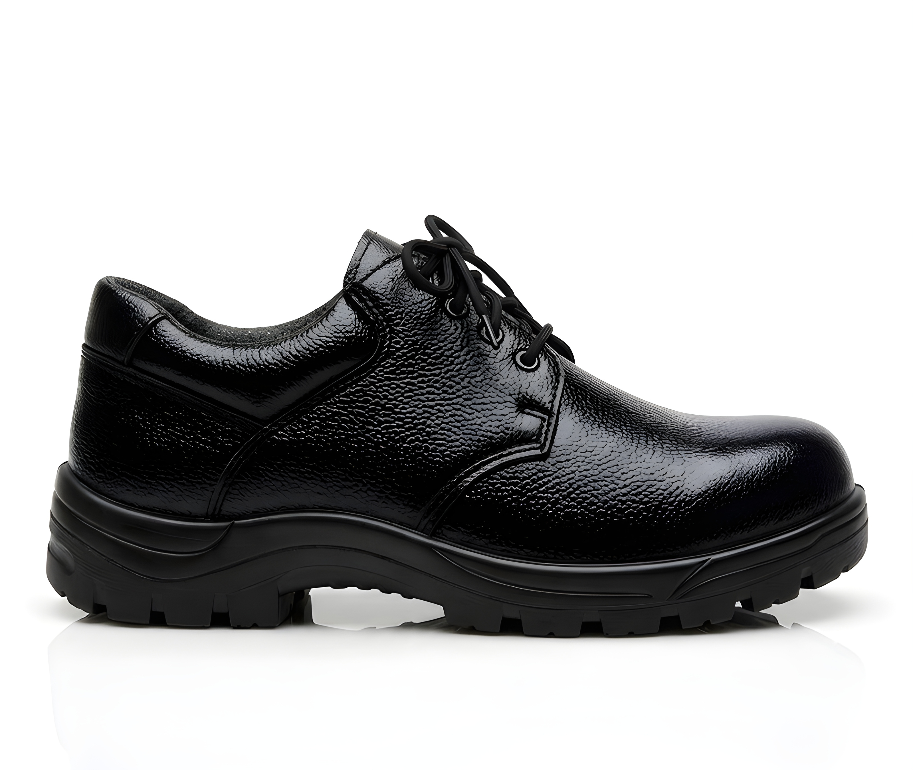 Latest Genuine Mild Leather Police Safety Shoes for Men, Heavy Duty Tactical Work Shoes, Anti-Slip Durable Industrial & Security Shoes For Men 2