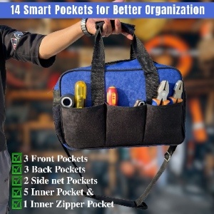 PAHAL Heavy Duty Waterproof Tool Bag 14 Pocket 5