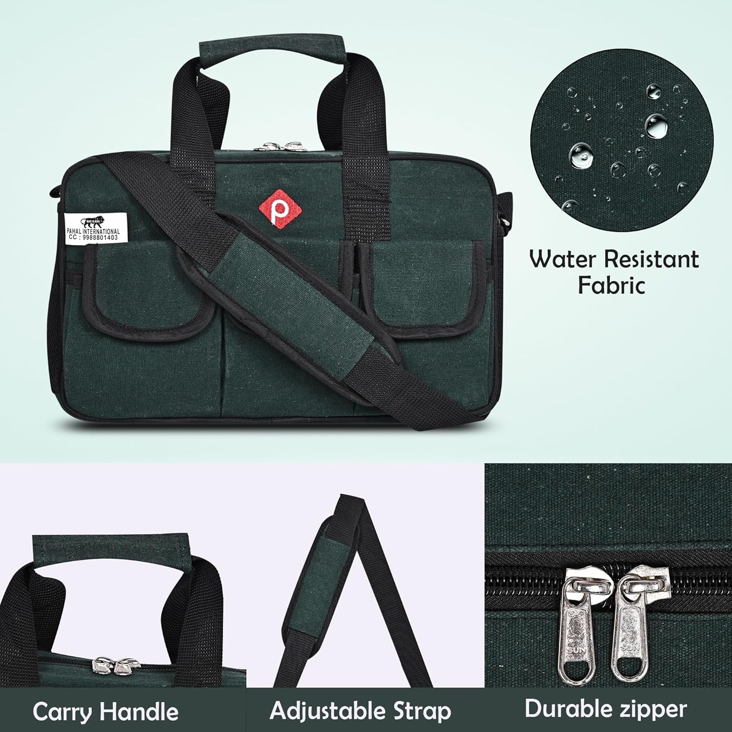 PAHAL Canvas Tool Bag 16 Pocket Waterproof 4