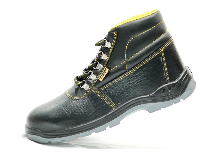 Lexus High-Ankle Black Leather Safety Shoes with PU sole and antistatic insole(size 9) 3