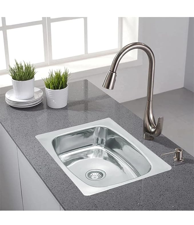 The Sink Shop Handmade Stainless Steel Single Bowl Kitchen Sink | 24 Inch Satin Finish | Luxury Modern Design 3