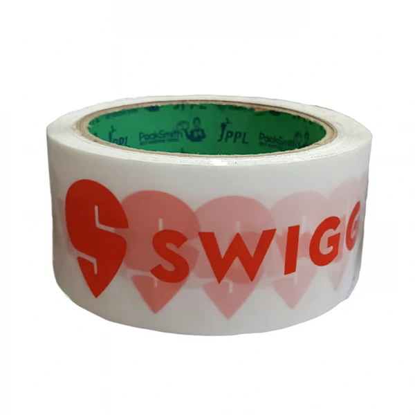 Swiggy Food Packaging Tape | Very Strong Adhesive Tape For Small Food Business | (2 Inch X 65 Meter) - White (PACK OF 6) 3