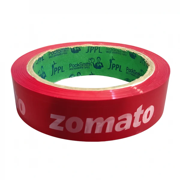 PPL Zomato Food Packaging Tape Suitable For E-Commerce 1 Inch X 65 Meter) - Red(Pack Of 12) 2