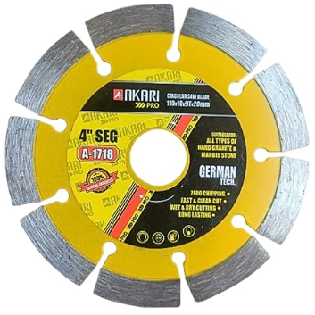 Akari Pro 4 inch/100 mm Diameter and 9 Teeth Segmented Marble Cutting Blade A-1718- (Set of 5) 2