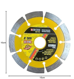 Akari Pro 4 inch/100 mm Diameter and 9 Teeth Segmented Marble Cutting Blade A-1718- (Set of 5) 3