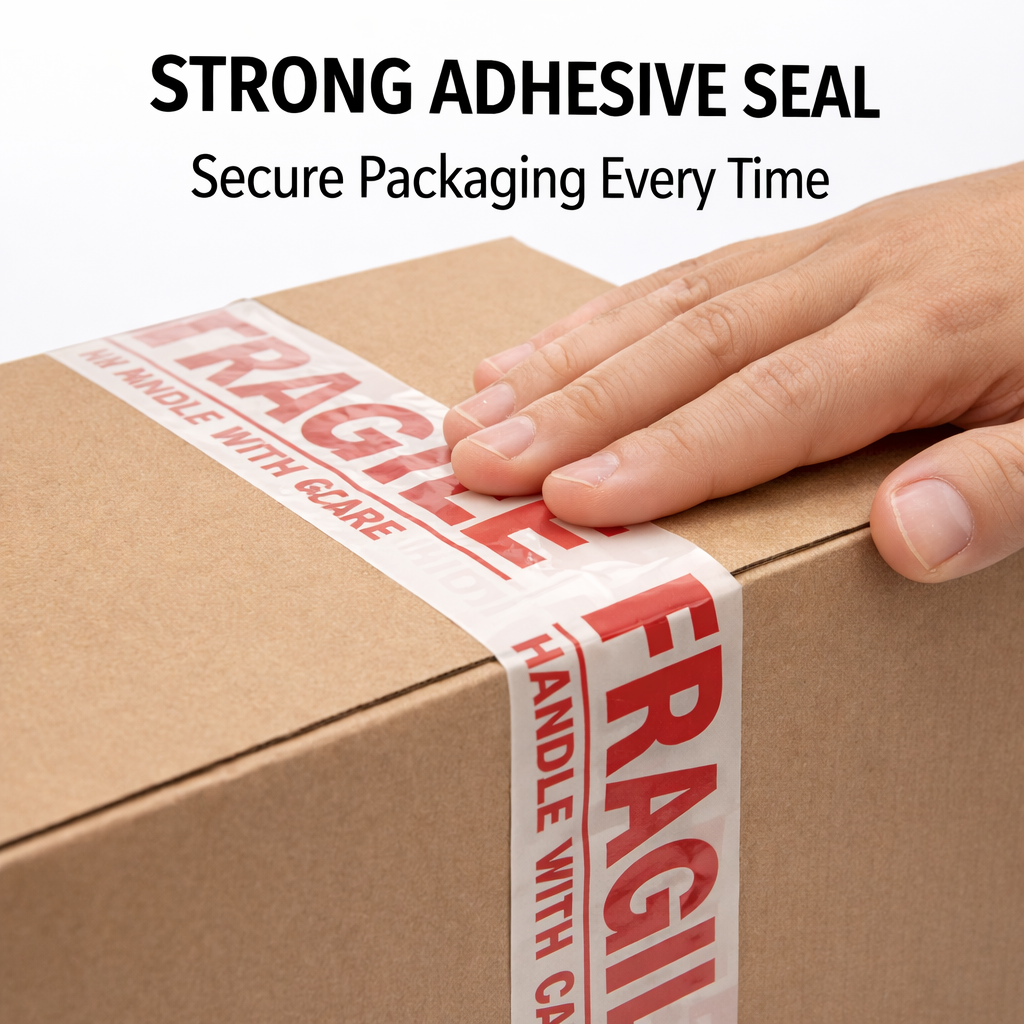 JPPL fragile packaging tape 2inch x 65 meter packaging material for small business(PACK OF 6) 3