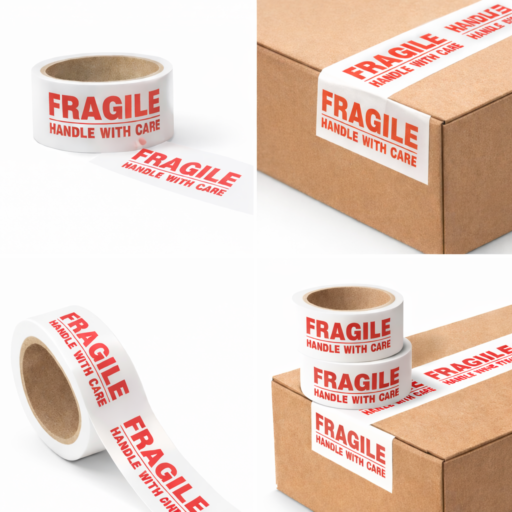 JPPL fragile packaging tape 2inch x 65 meter packaging material for small business(PACK OF 6) 4