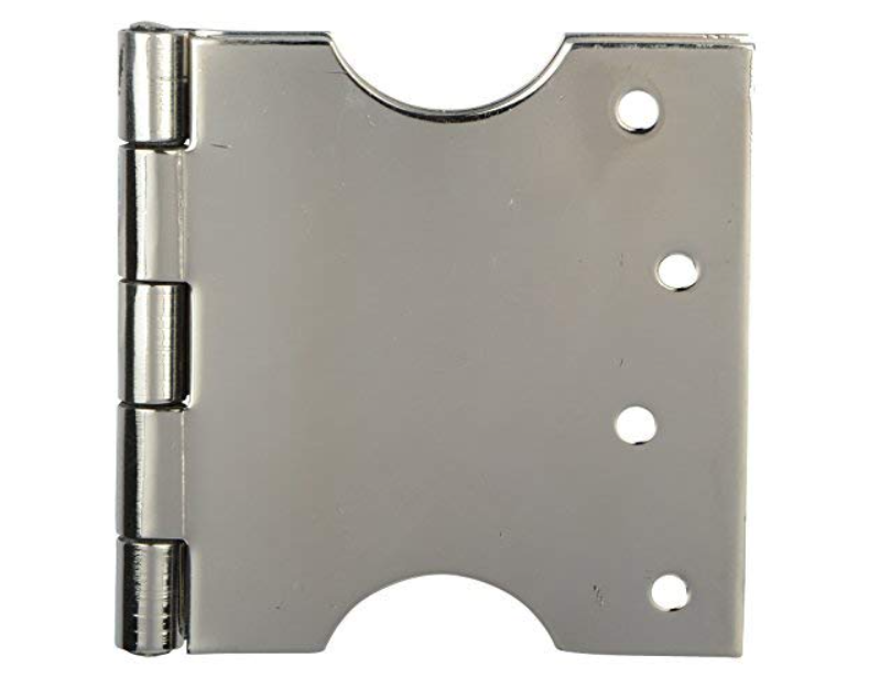 ssiskcon 4" Inch 12 Gauge/Pack of 6 Hinge 5" Inch Obstacle Gap Stainless Steel C-Type Parliament Door Hinges Glossy Finish Normal Movement Classic Series 3