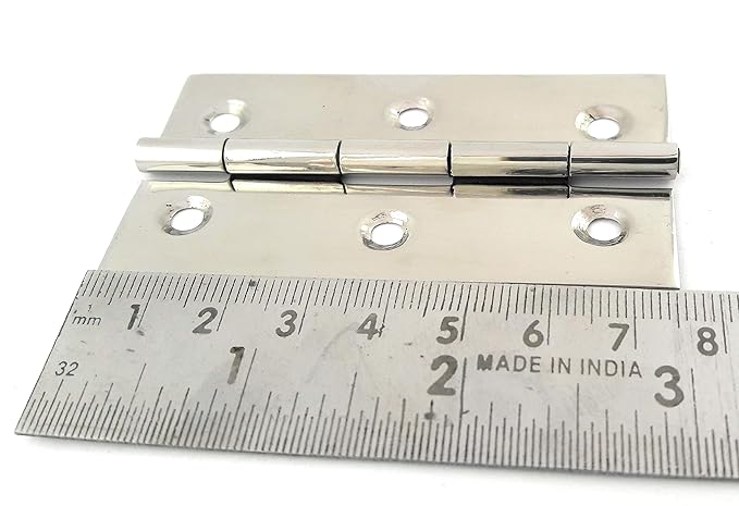 ssiskcon 3" Inch x 3/4" x 3/4" 1.2mm Thick Pack of 30 Stainless Steel Cabinet Door Narrow Hinges Classic Series Glossy Finish Normal Movement 4