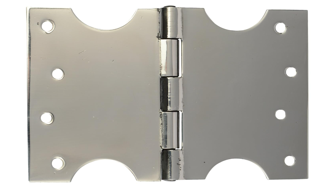 ssiskcon 4" inch 12 Gauge Pack of 6 Hinge 4" inch Obstacle Gap x 7" Inch Total Width Stainless Steel C-Type Parliament Door Hinges Glossy Finish Normal Movement Classic Series 2