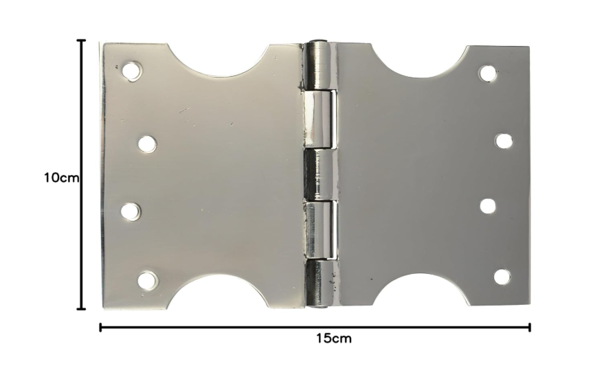 ssiskcon 4" inch 12 Gauge Pack of 6 Hinge 4" inch Obstacle Gap x 7" Inch Total Width Stainless Steel C-Type Parliament Door Hinges Glossy Finish Normal Movement Classic Series 4