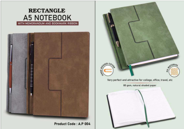 Rectangle A5 Notebook with Memorandum and Bookmark Ribbon (A.P 004) 2