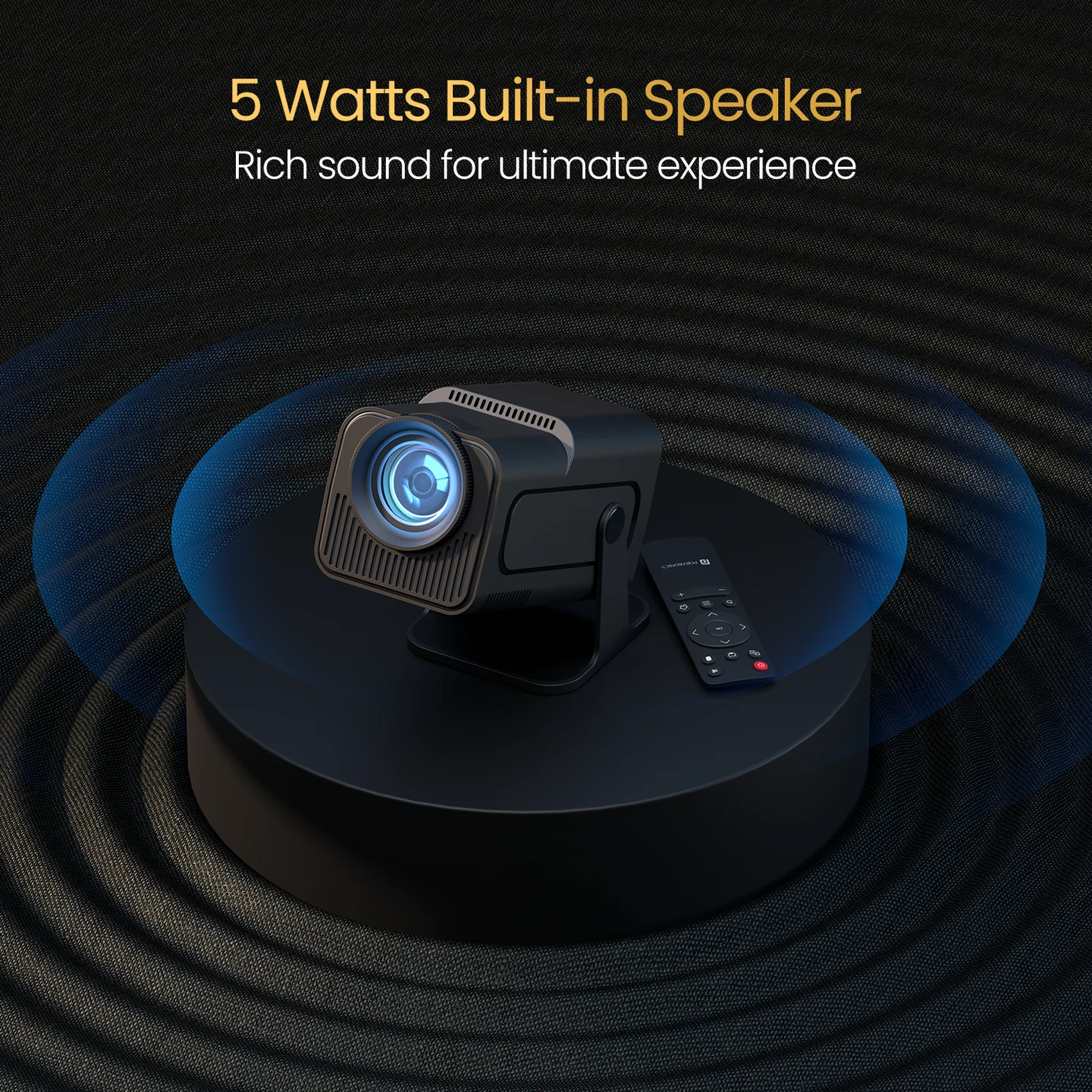Portronics Beem 470 Smart LED Projector with 1080p Full HD Resolution, Rotatable Design, Built-in Streaming Apps (Netflix, Prime Video, Hotstar), 4500 Lumens(Black) 3