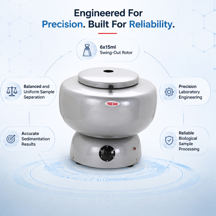 Remi Clinical Centrifuge, C-854/6, Rotor Capacity: 6x15 ml 3