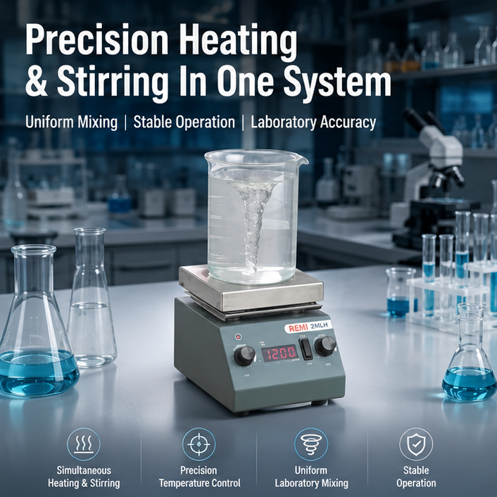 Remi Magnetic Stirrer with Hotplate, 1 MLH, Stirring Capacity: 1 L 2