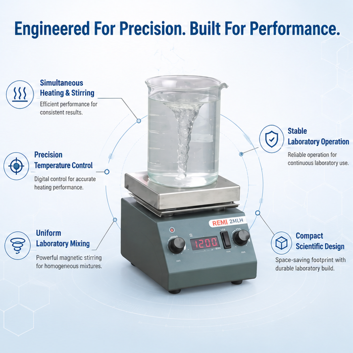 Remi Magnetic Stirrer with Hotplate, 1 MLH, Stirring Capacity: 1 L 3