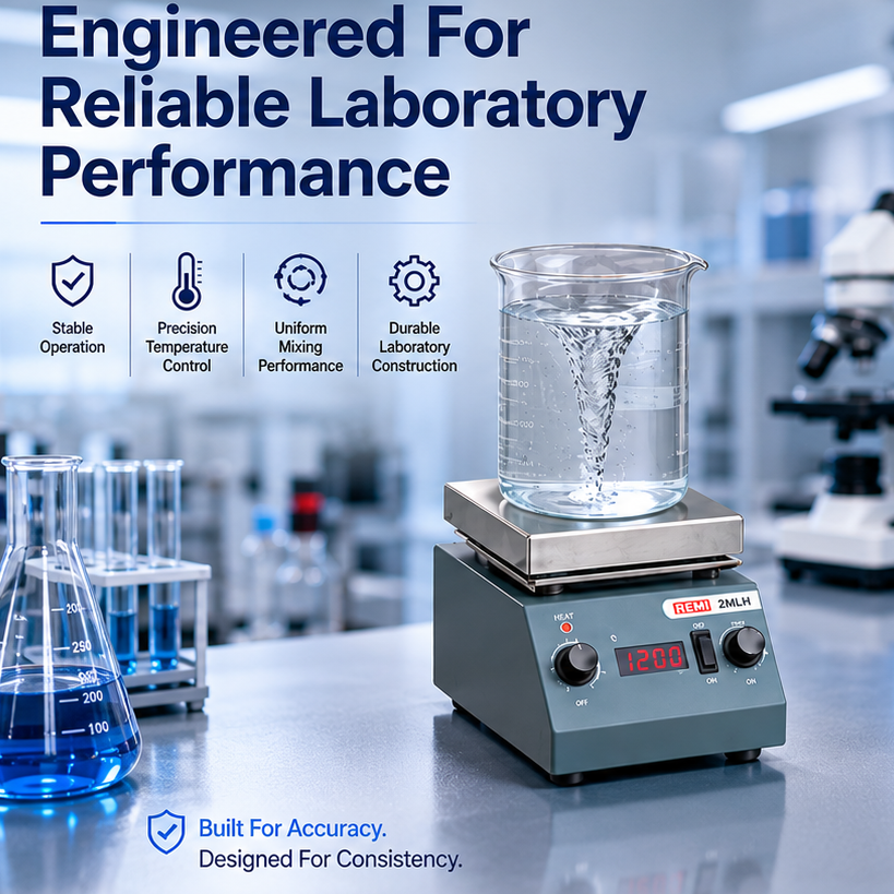 Remi Magnetic Stirrer with Hotplate, 1 MLH, Stirring Capacity: 1 L 5