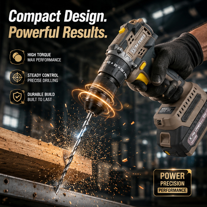 BRUSHLESS IMPACT DRILL 13 MM XPC-ID-01, Yellow 4