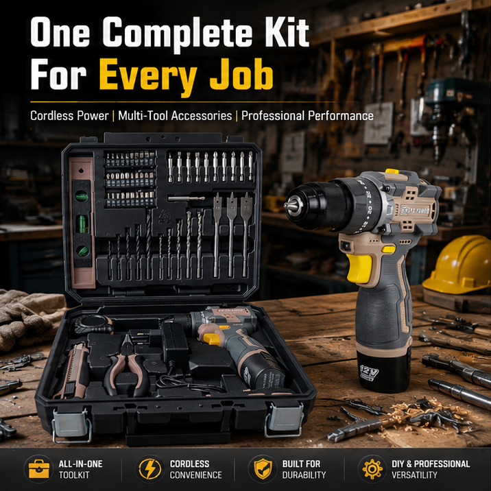 CORDLESS BRUSHLESS DRILL MACHINE WITH BITS & TOOL KIT (XPC-TK-01) 2