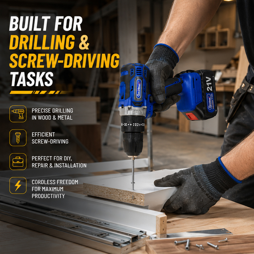 Goldmaxx Cordless Impact drill 21V | drilling machine| Screwdriver Pistol Grip Drill 21V|1400 RPM 5