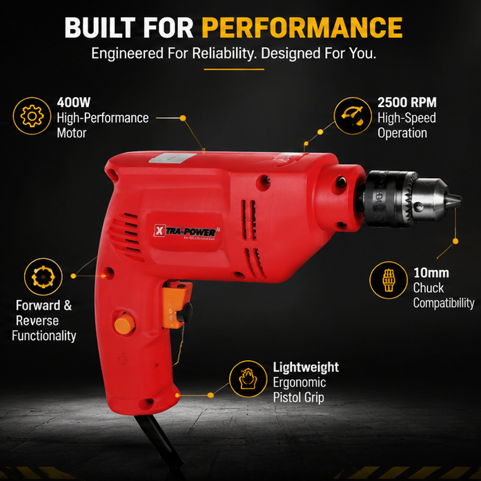XTRA POWER Drill Machine XPT 425, 10 mm 3