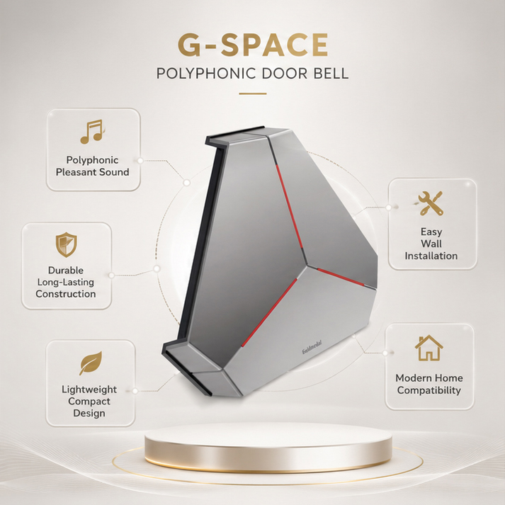 Goldmedal G-Space Polyphonic Door Bell | Calling Bell for Home | Door Bell For Office,School | High Quality Sound | With 18 Melodies Sound 2