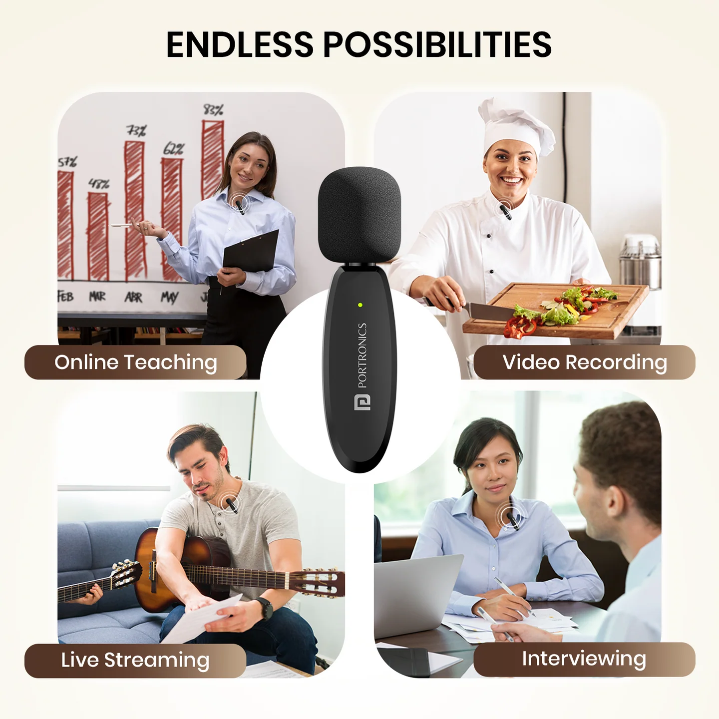 Portronics Dash 7 Ai Omnidirectional Type C Wireless Microphone, Ai Enabled Noise Cancellation, Plug & Play, Lapel Wireless Mic for Video Recording(Black) 5