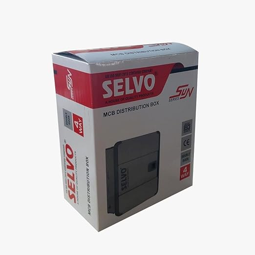 SELVO 4 Way SUN Series SPN Double Door Distribution Board | Metal MCB DB Box | Powder Coated Rust Proof | Wall Mounted | Safe & Durable Electrical Enclosure 3